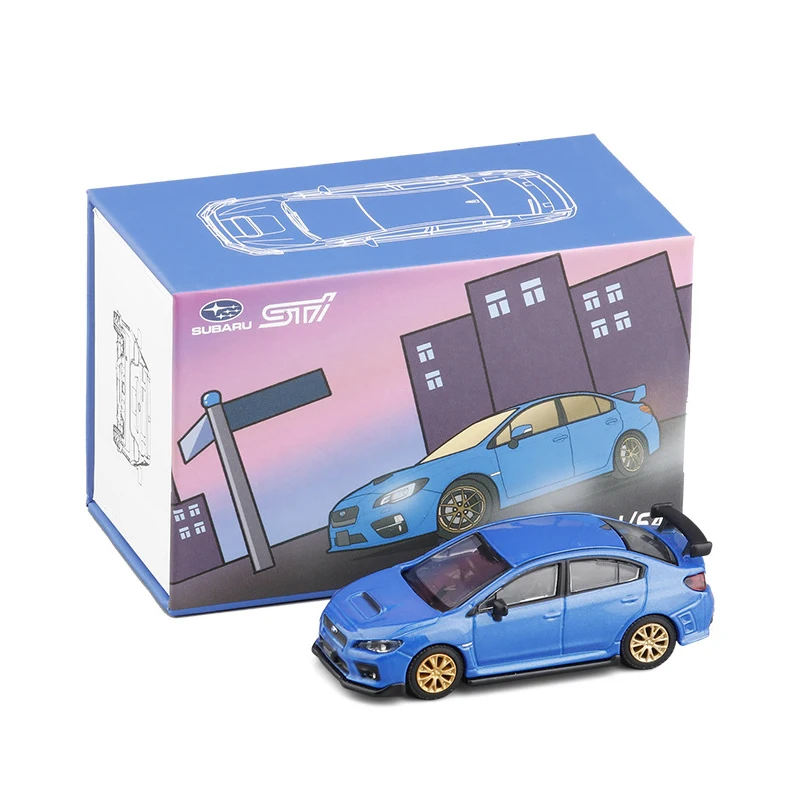 

Модель спортивного автомобиля SUBARU WRX STI 1/64, литая модель автомобиля, Металлическое шасси, амортизационная Коллекционная модель, украшения