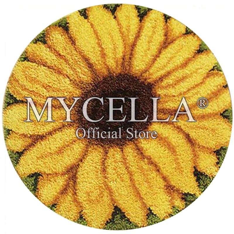 sunflower Carpet embroidery 3D Latch Hook Rug Kits DIY Needlework Crocheting Rug Yarn Cushion Mat Decor Embroidery Carpet