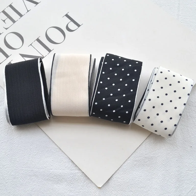 4 Meters Black And White Fabric Cotton Ribbons For Crafts DIY 38MM Handmade Bow Hair Accessories lace Accessories Craft Supplies