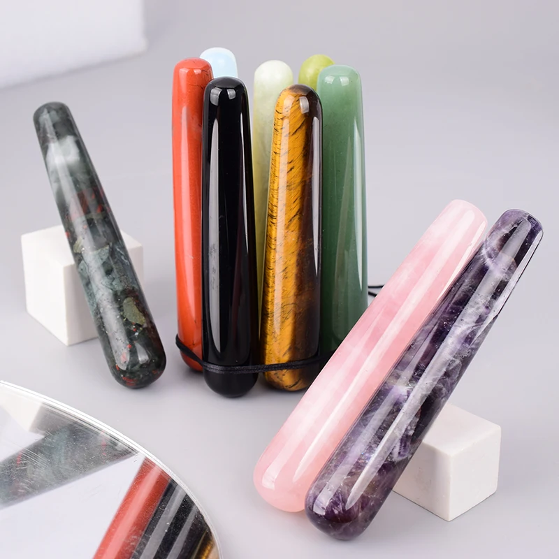 Wholesale Massage Wand Yoni Natural Crystal Mineral Quartz Acupoint Pen Face Care Tool Relax Body Beauty Health Massagestick view 2