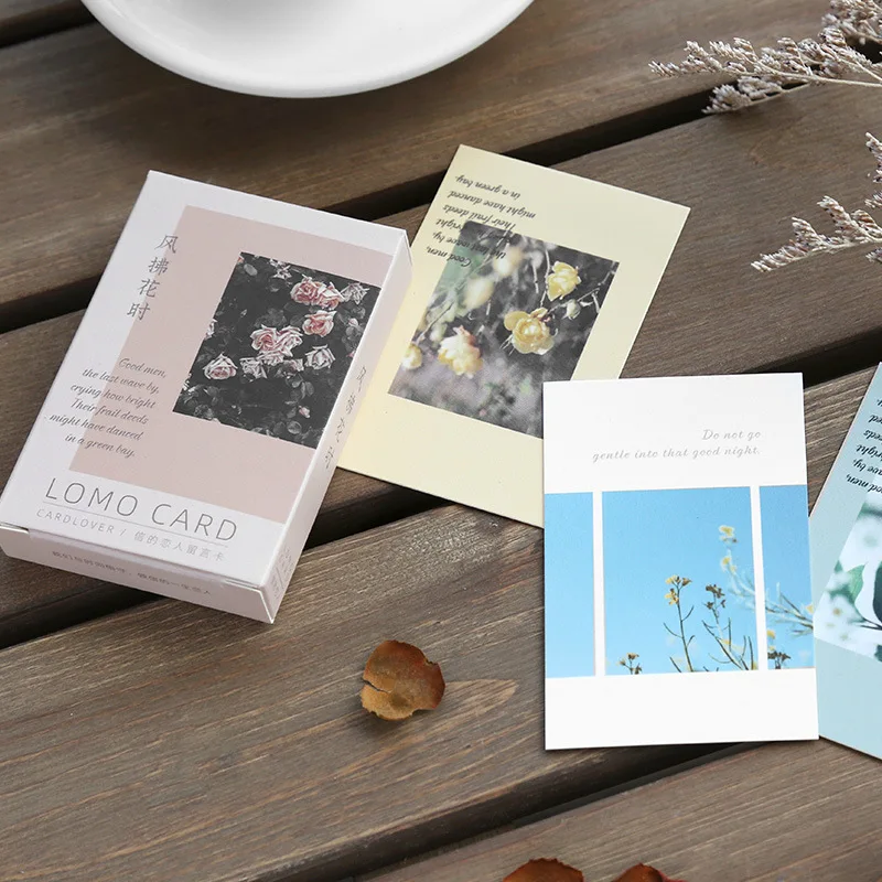 

Multi-use 5.2*8cm 54pcs Mini Card Four Season Flower Photos Design As Scrapbooking Background Party Invitation Cards