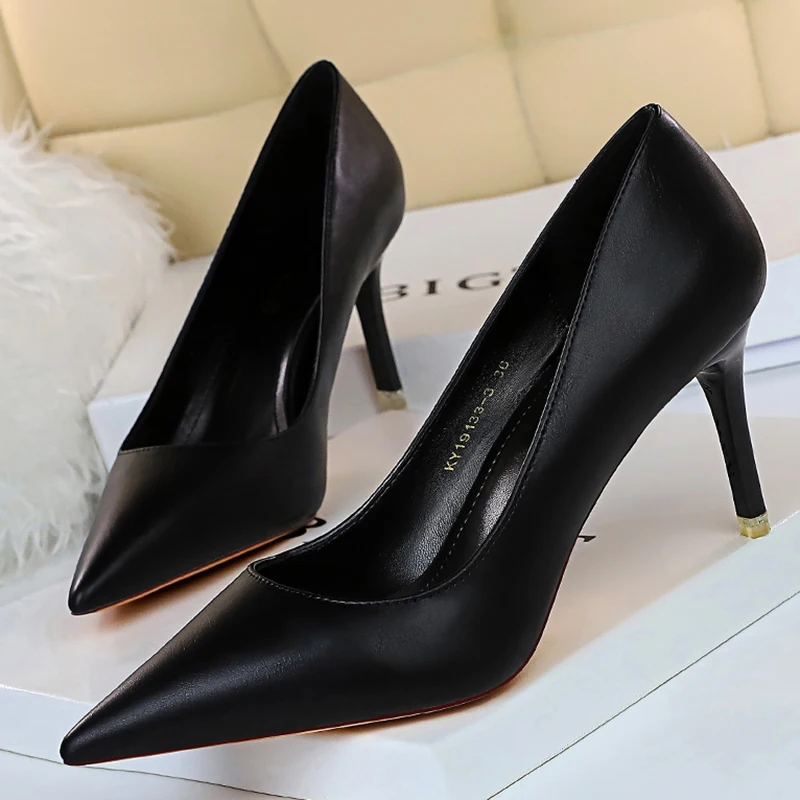 2022 Sweet Women 7.5cm 10.5cm High Heels Stripper Pumps Elegant Yellow Blue Stiletto Heels Lady Escarpins Wedding Shoes Big Size