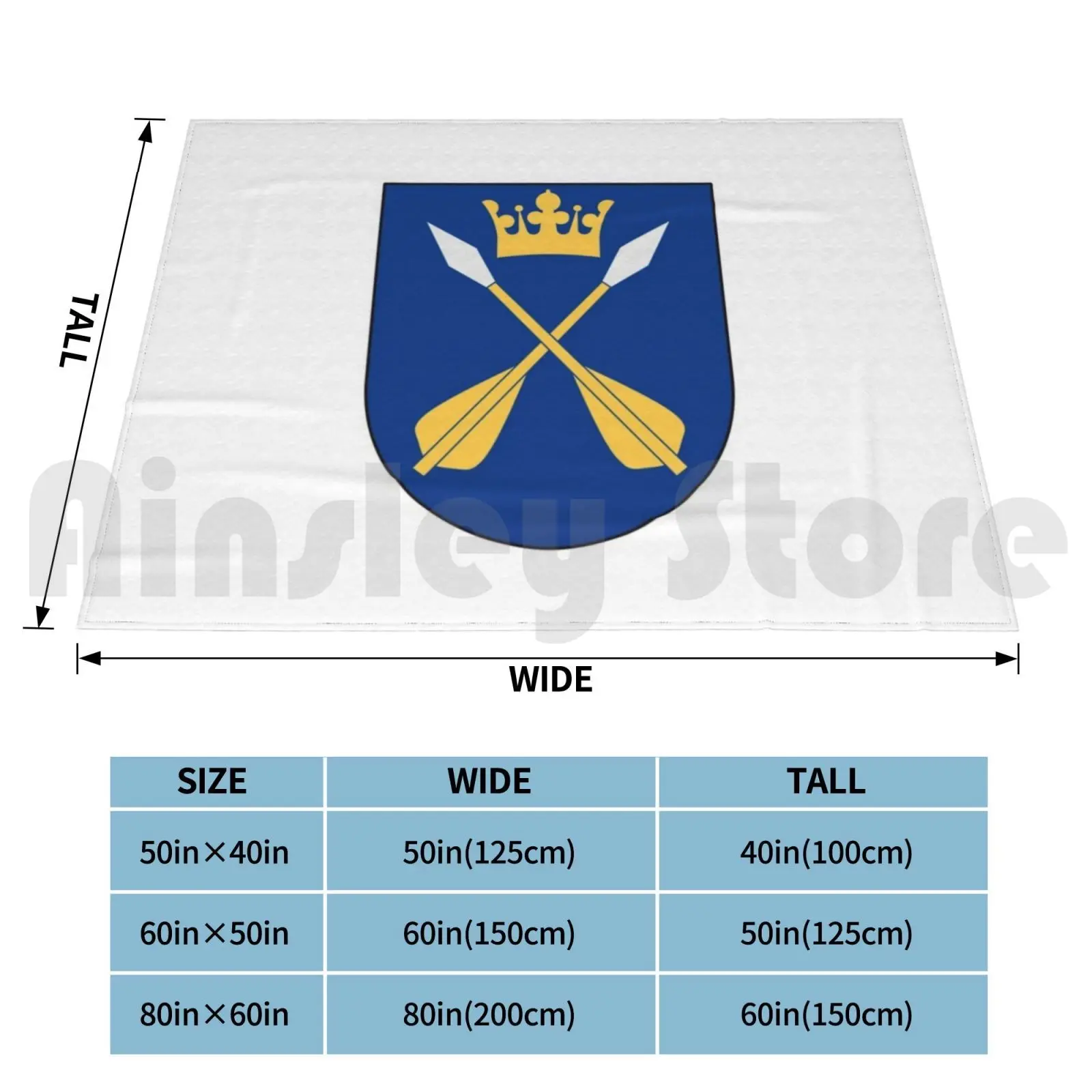 Coat Of Arms Of Dalarna ( Sweden ) Blanket Fashion Custom Svenska Sverige Sweden Swedish Landskap Dales