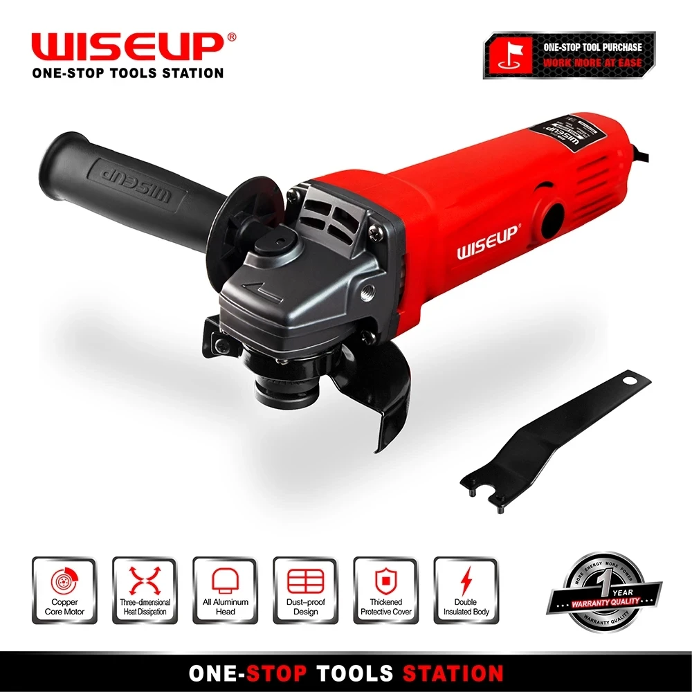 

WISEUP Electric Angle Grinder 710W 220V 100mm Angle Electric Tool Accessories Grinders Cutting Machine Metal Polishing Machine