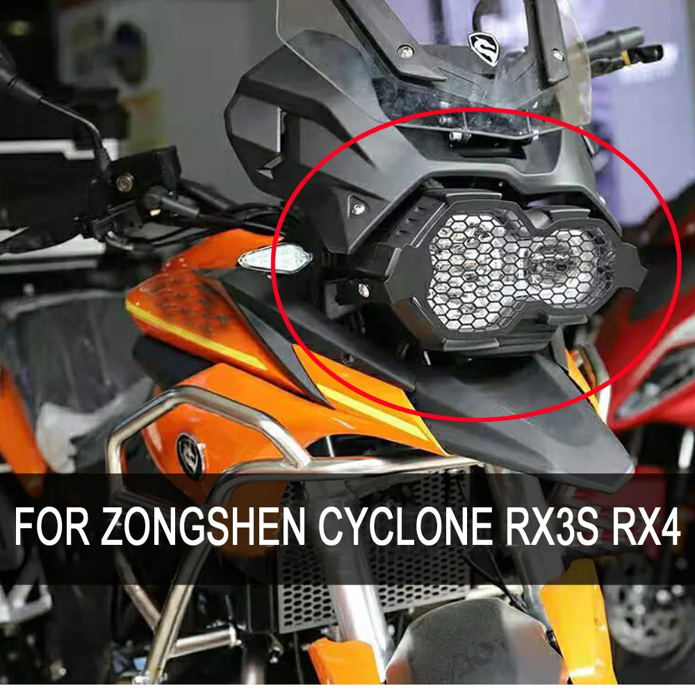 

For ZongShen Cyclone RX3S RX4 RX 4 Motorcycle HeadlightProtection Headlight Lampshade RX4 RX 4 R X4 RX 3S RX3 S RX3S Dedicated