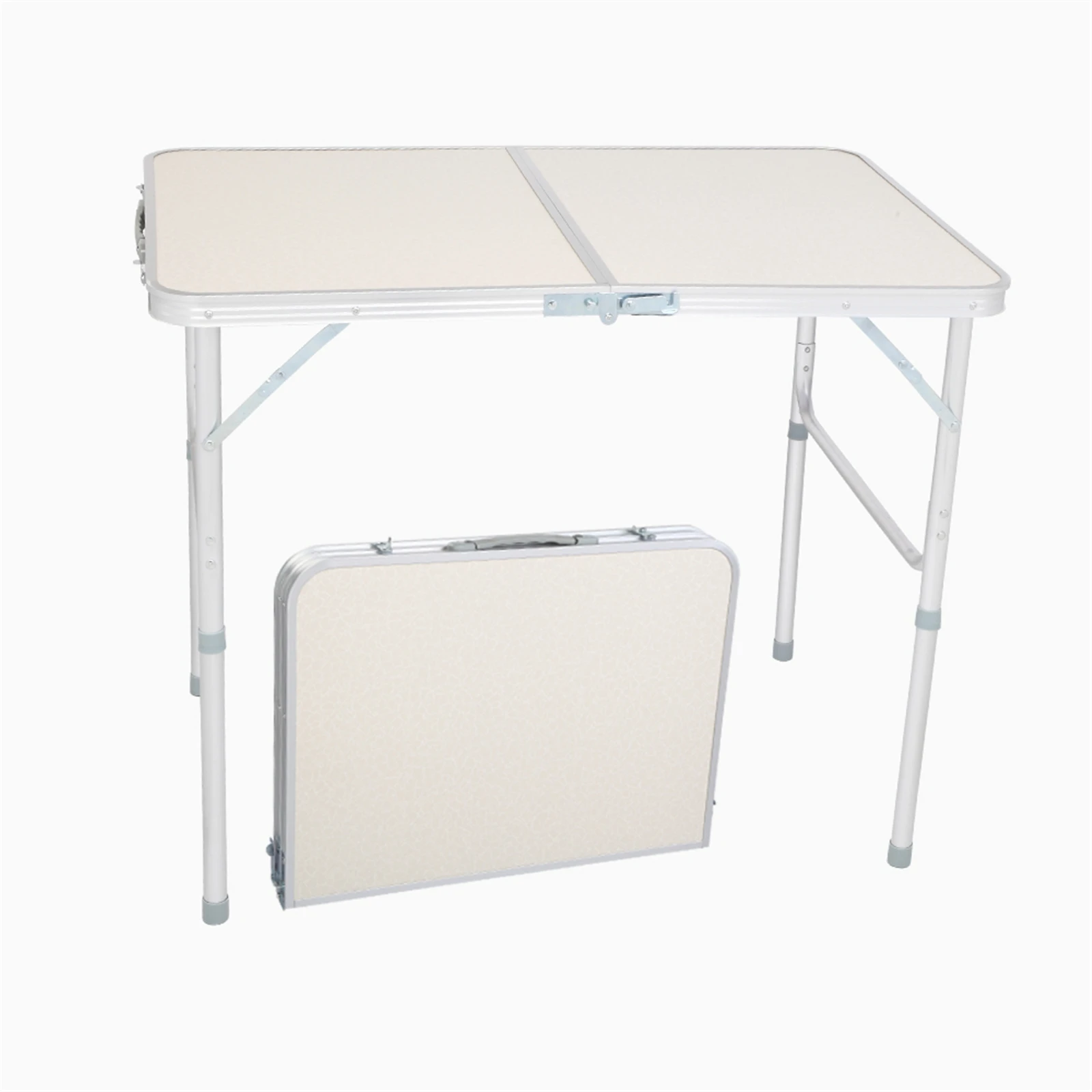 90 x 60 x 70cm Home Use Aluminum Alloy Folding Table White  Camping table Foldable Table Camping Outdoor Furniture