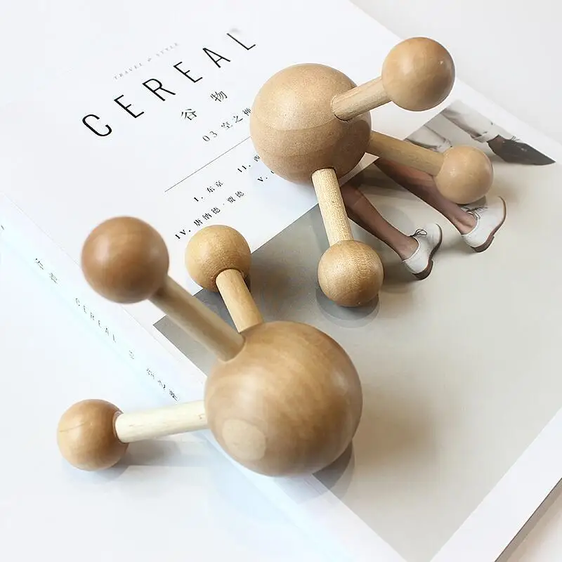 Rodillo de masaje de cabeza de madera para cuello y espalda, masajeador de cuero cabelludo, garras de pulpo, herramienta de SPA relajante para el