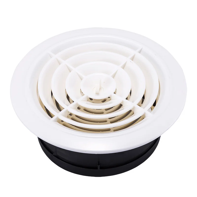 Adjustable air ventilation cover round ducting ceiling wall hole abs air vent grille louver kitchen bath air outlet