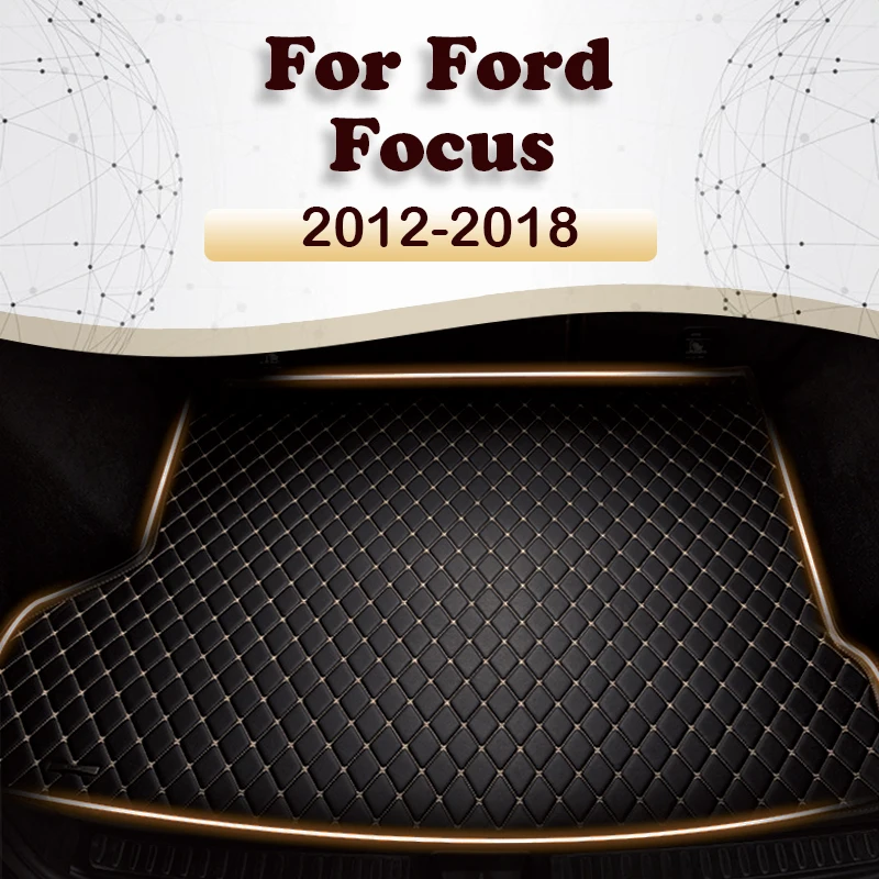 Car Trunk Mat For Changan-Ford Focus MK3 2012 2013 2014 2015 2016 2017 2018 Cargo Liner Carpet Interior Parts Accessories Cover