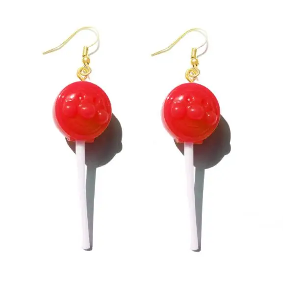 Earring For Women Resin Lollipop Drop Earrings Children Jewelry Custom Made Handmade Cute Girls Cotton Candy Gift image 2