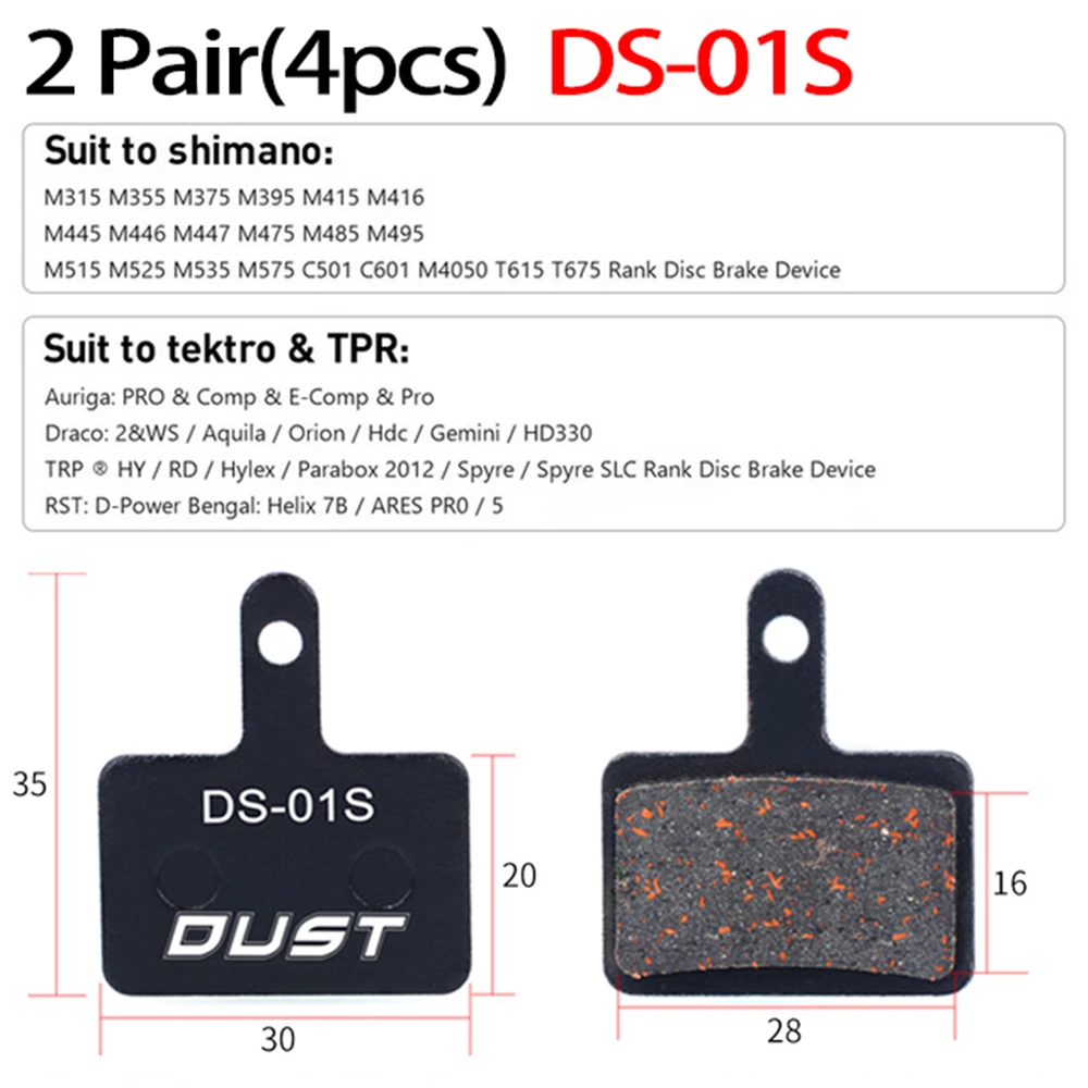 2 Pair 4pcs MTB Bike Brake Pads Semi-metal Bicycle Hydraulic Disc Brake Pad For Shimano b01s BB7 M315 SRAM AVID Cycling Parts