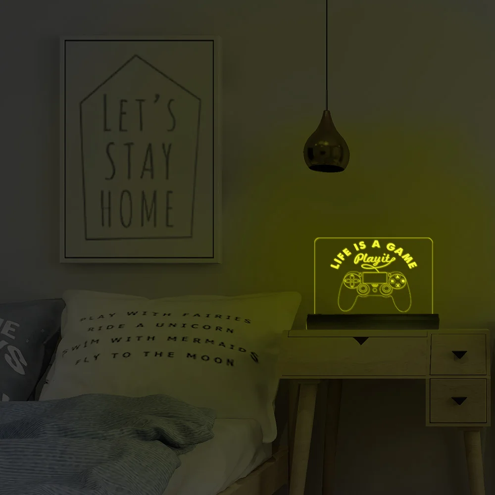 Lumière LED futuriste avec lampe 3D, décoration de salle, cadeaux pour jeunes, lettrage inspirant, slogan, cadeau de remise de diplôme