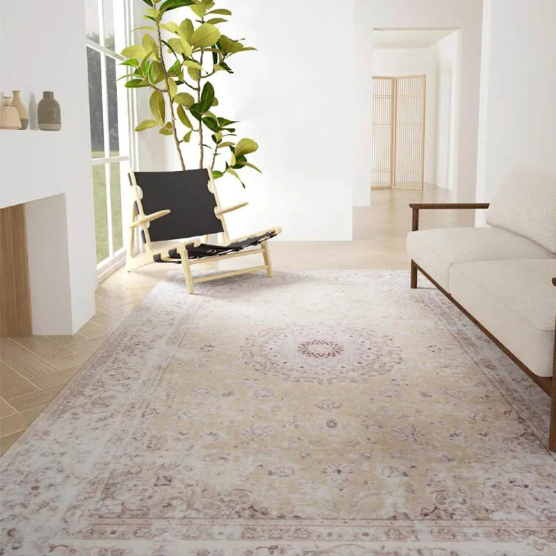 Vintage Area Rug Persian Carpet for Living Room Classic American Style Bedroom Rug Study Room Thick Mat Home Decor Retro Turkey