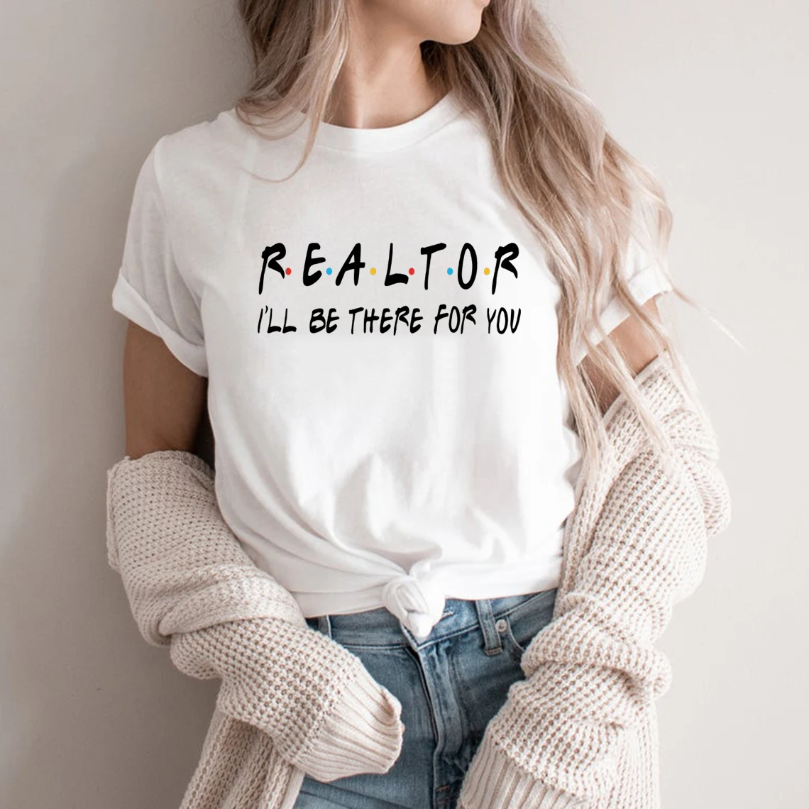 Realtor Friends Shirt Real Estate Agent Gift T-Shirt Friends Tee Women Graphic Tees Summer Casual Plus Size Tops Unisex