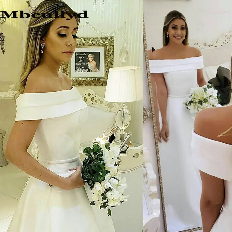 Mbcullyd Elegant A-line Boho Wedding Dresses Long 2023 Sexy Off Shoulder African Bridal Dress Formal Bohemia Vestido De Noiva