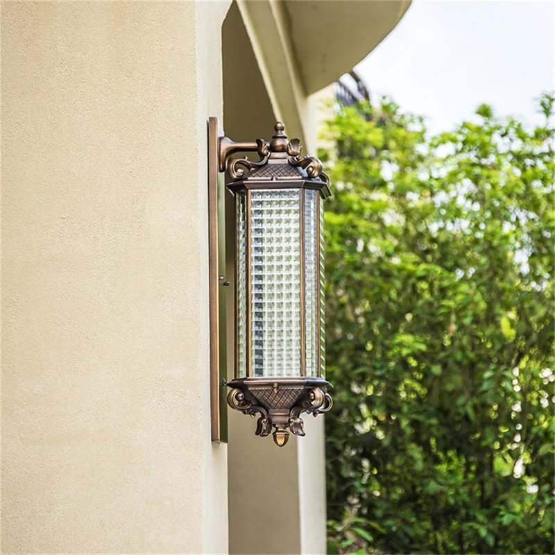 OUFULA Outdoor Wall Lamp LED Classical Retro Luxury Light Sconces Waterproof IP65 Decorative for Home