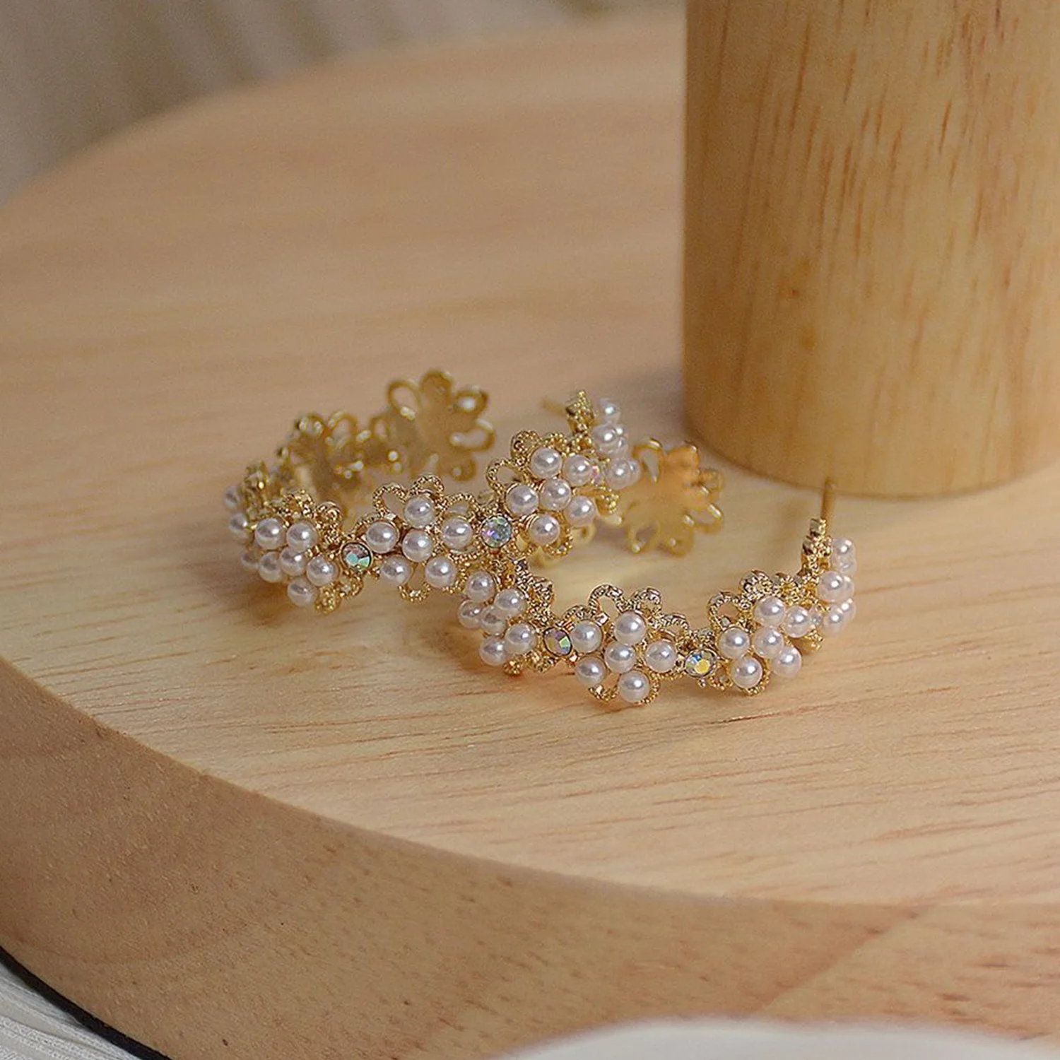 رومانسية مزاجه مقلد بيرل هوب أقراط للنساء حلية تذكار إسلامي من الكريستال فائق الجودة القرط الزفاف مجوهرات الزفاف