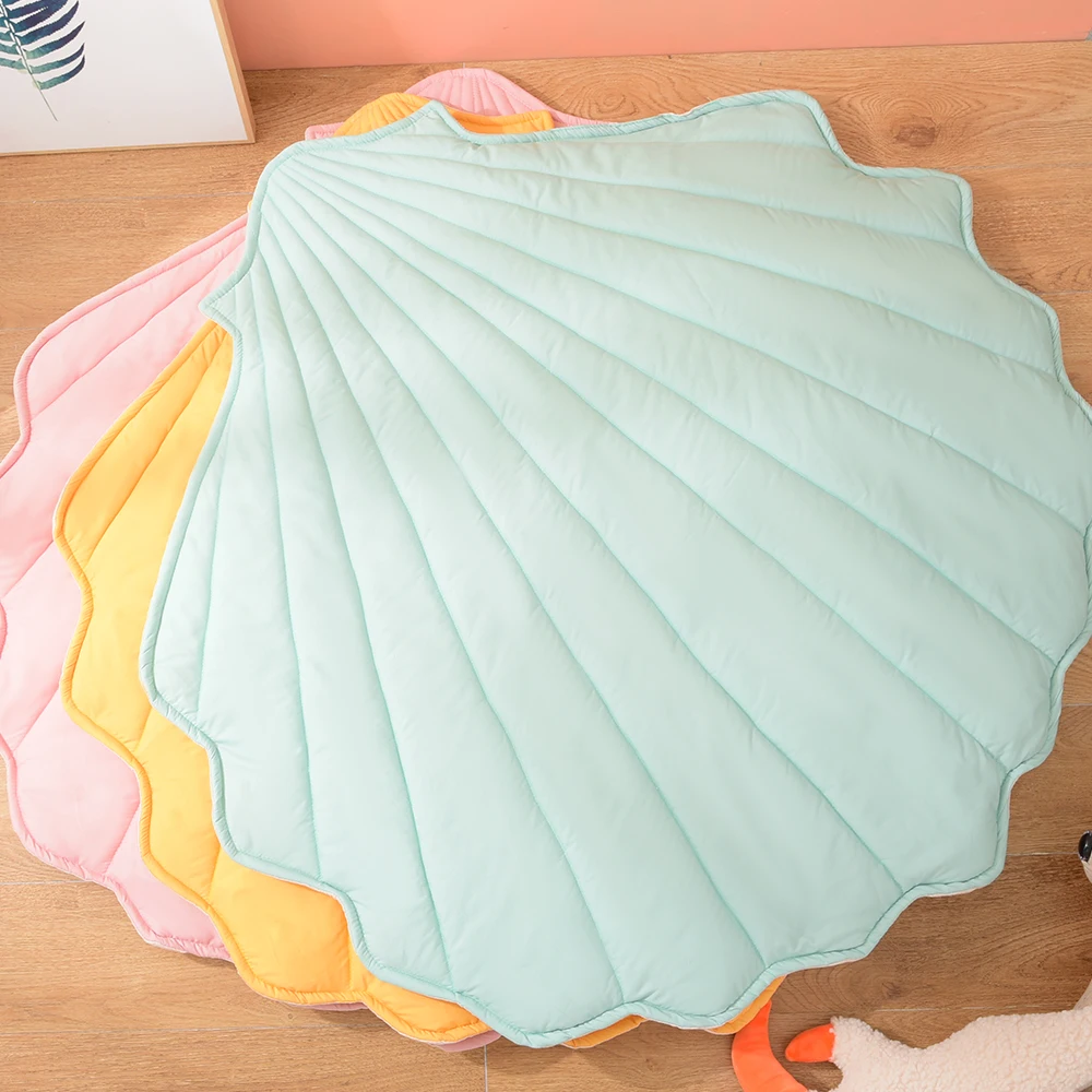 Alfombra de gateo de conchas para bebés, tapete de juego acolchado para recién nacidos, Alfombra de algodón suave para gatear, alfombras de juego para niños y niñas, decoración de habitación