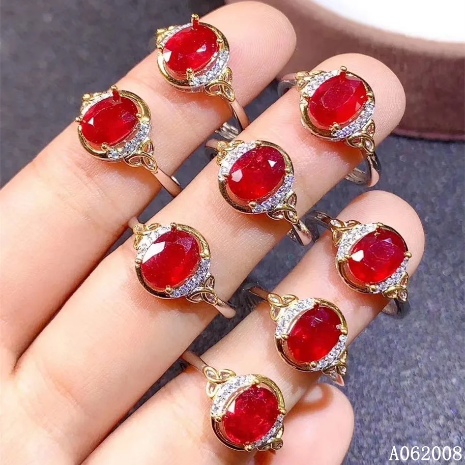 KJJEAXCMY fine jewelry 925 sterling silver inlaid natural ruby ring popular new female ring vintage support test with box