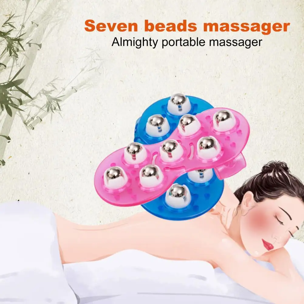 Massage Roller Ball 7 Beads Ergonomics Design PVC Body Anti Cellulite Muscle Pain Relief Relax Glove for Unisex