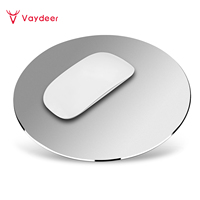 Metal Aluminum Mouse Pad Hard Silver Clear Modern Ultra Thin Double Side Design Mouse Mat Waterproof Fast and Accurate Control