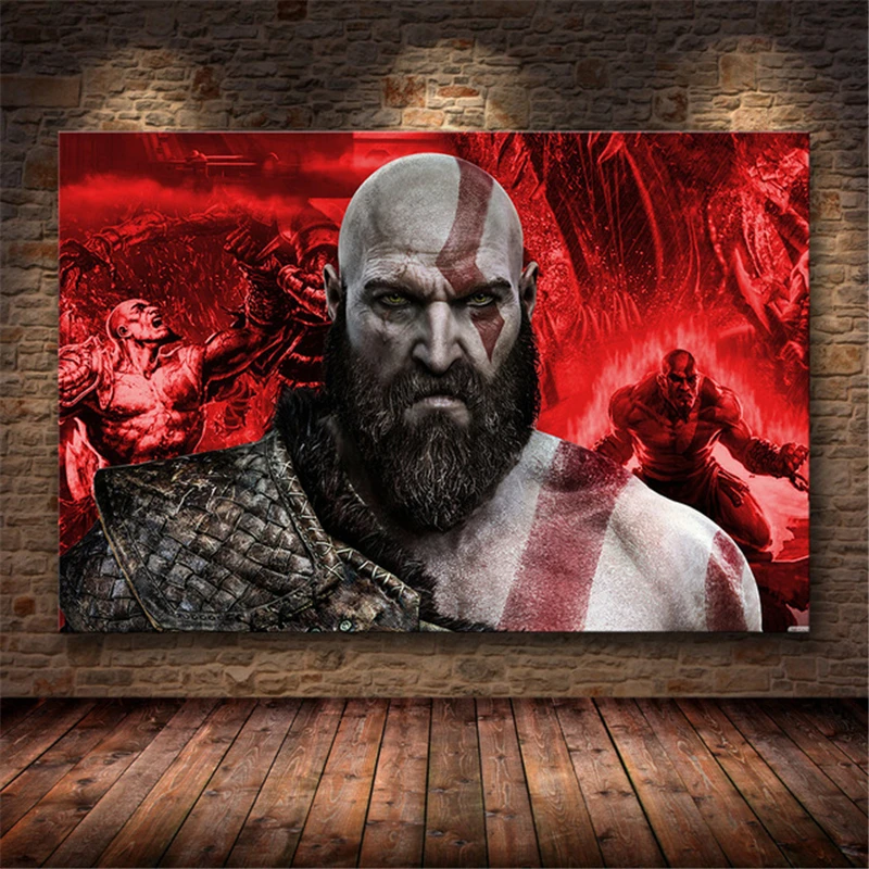 

God Of War HD Figure Game Posters And Canvas Printed Painting Art Wall Pictures Home Decor For Living Room Decoration