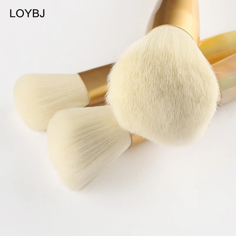 LOYBJ 10Pcs Jade Makeup Brushes Set Powder Foundation Blush Contour Brush Concealer Eyeshadow Eyebrow Lip Detail Make Up Brush