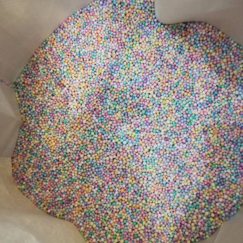 250 g/Beutel Macarons 2–3,5 mm 4–6 mm Pastell-Mini-Schaumperlen, bunte Styropor-Styropor-Füllkugeln, Basteln, DIY – Detail 32