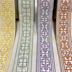 55Yards 9cm Embroidery Lace Woven Jacquard Ribbon Trims Pattern For Curtain Sofa Clothing Straps Accessory DIY Sewing Fabric