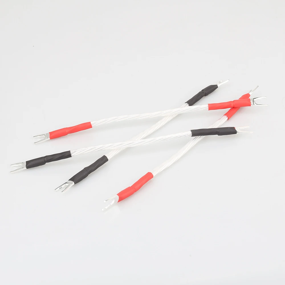 1set Audiocrast SC0001 OCC 실버 도금 점프 케이블 브리지 케이블 스피커 점프 케이블 스페이드 점프 케이블 15CM