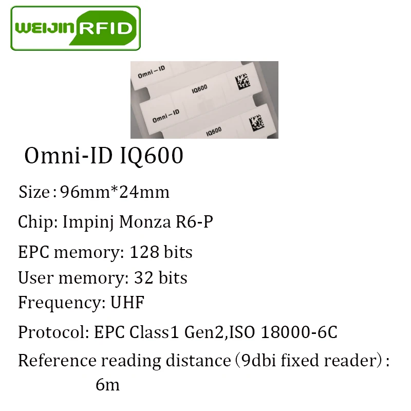 Tag logam fleksibel RFID UHF omni-id IQ600 915m 868mhz Impinj MonzaR6-P 100 buah gratis pengiriman tag RFID pasif sintetis dapat dicetak