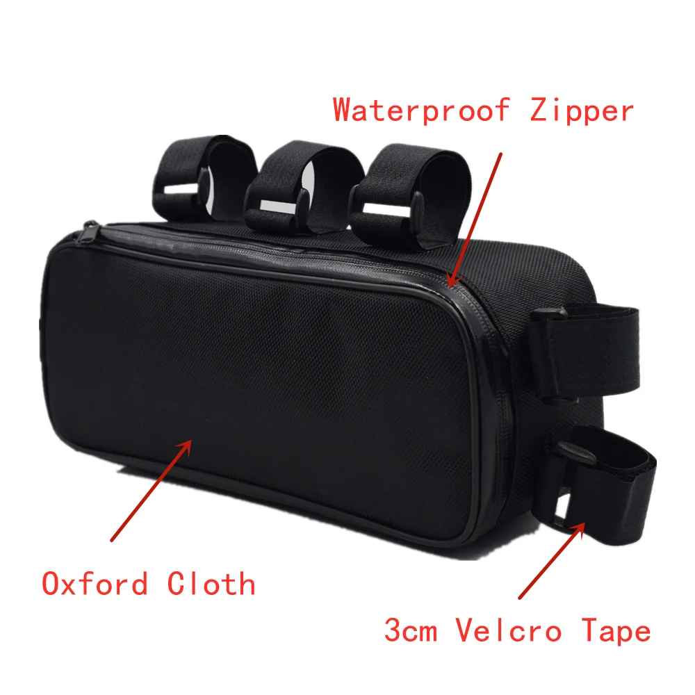 Bicycle Beam Bag Battery Controller Hanging Fixed Tube Frame Cycling Bike Bag Li-ion Storage Bag Waterproof 29X11X8cm