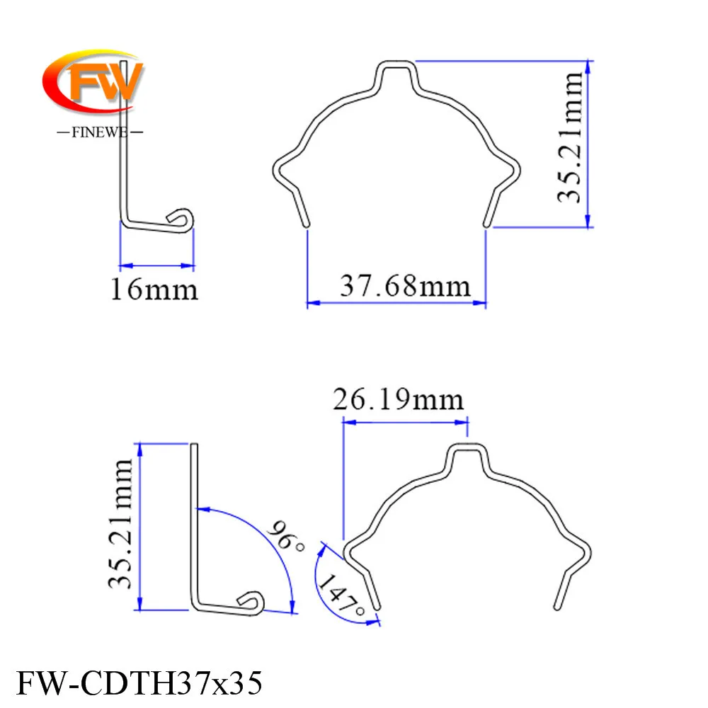 FINEWE 5pcs/lot Metal Stainless Steel Headlight Bulb Spring Clips Car Headlamp Light Bulb Retainer Spring Clips