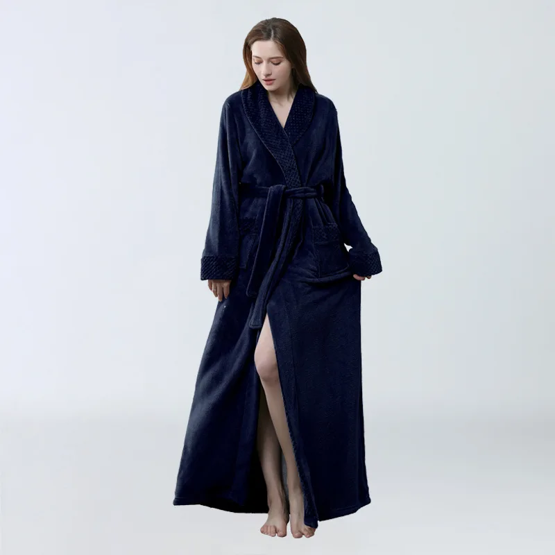 Robes For Women Satin Dressing Gown Women's Solid Color Full Sleeve Terry Cotton Sleep Lounge Robes Sexy Bath Robe Women