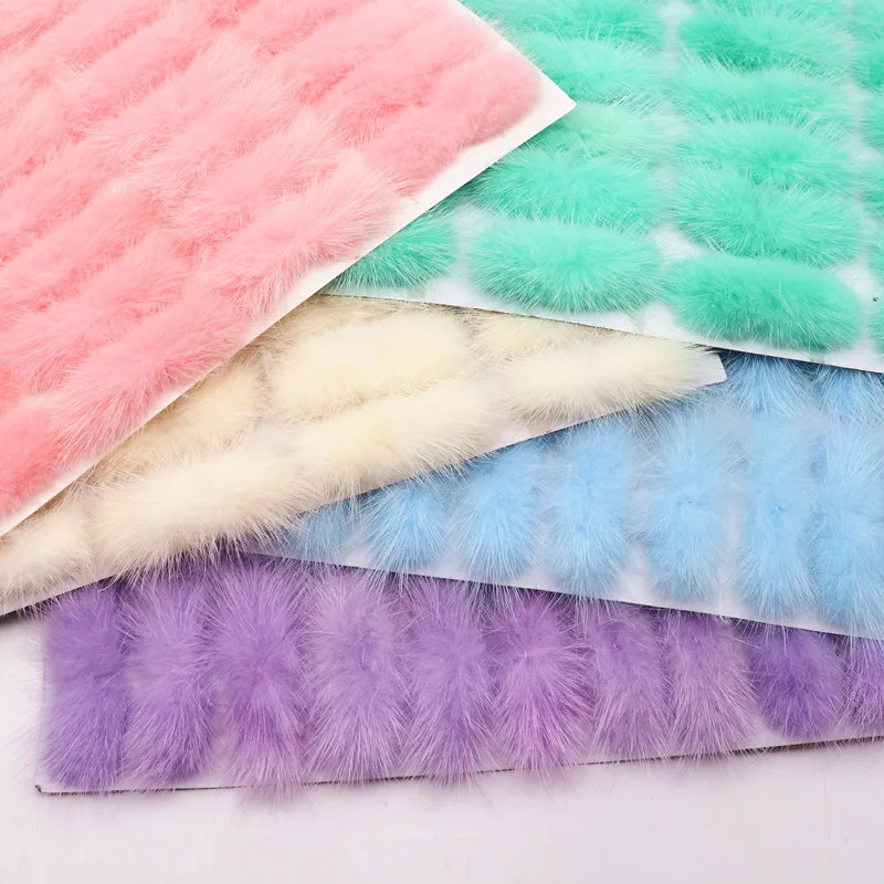 3cm*7cm Mink Fur Bow Tie Hairpin Hair Tie Girls DIY Hair Accessories Material Winter Hair Ball Bowknot Costume Decoration 5pcs