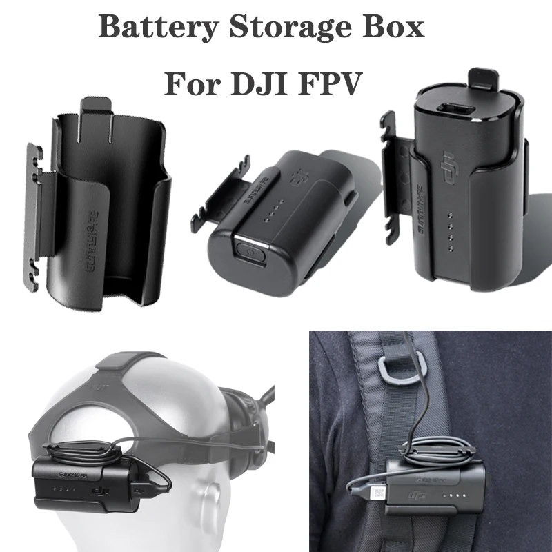 Battery Storage Box For DJI FPV Flight Glasses V2 Belt Clip Hook Belt Buckle Shell Protective Shell VR Glasses   Accessories