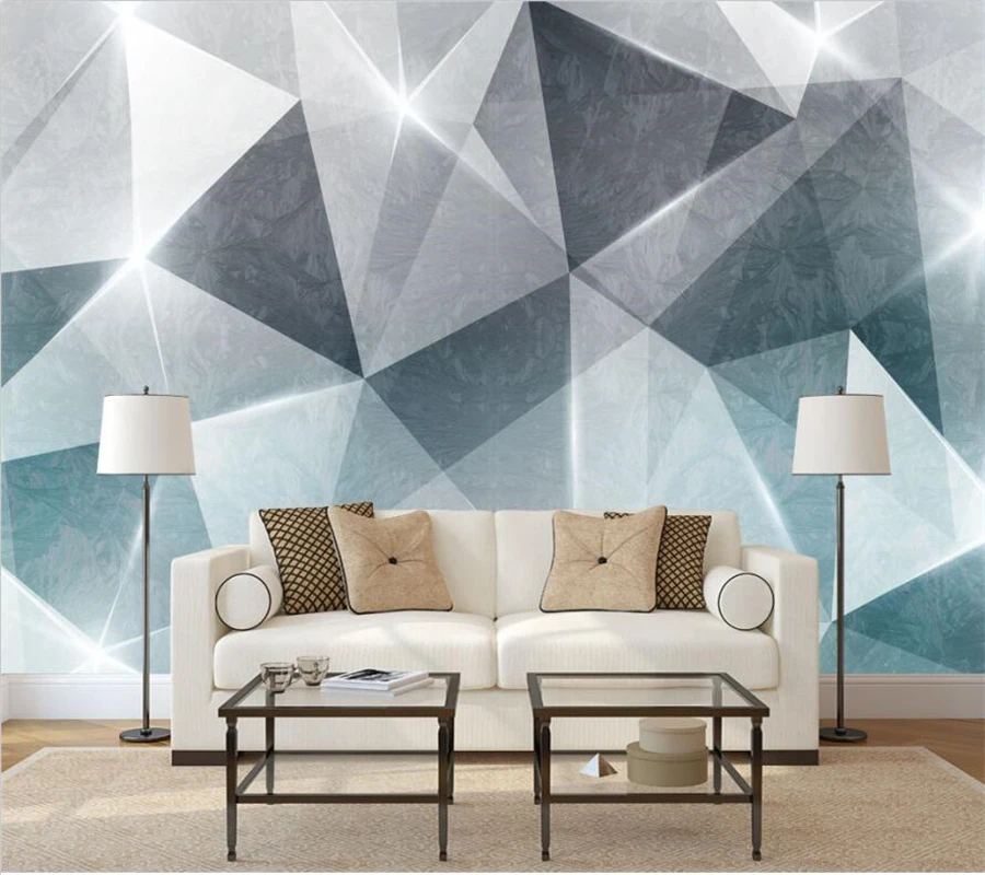 

wellyu Custom large mural modern minimalist abstract lines geometric TV background living room bedroom background wallpaper