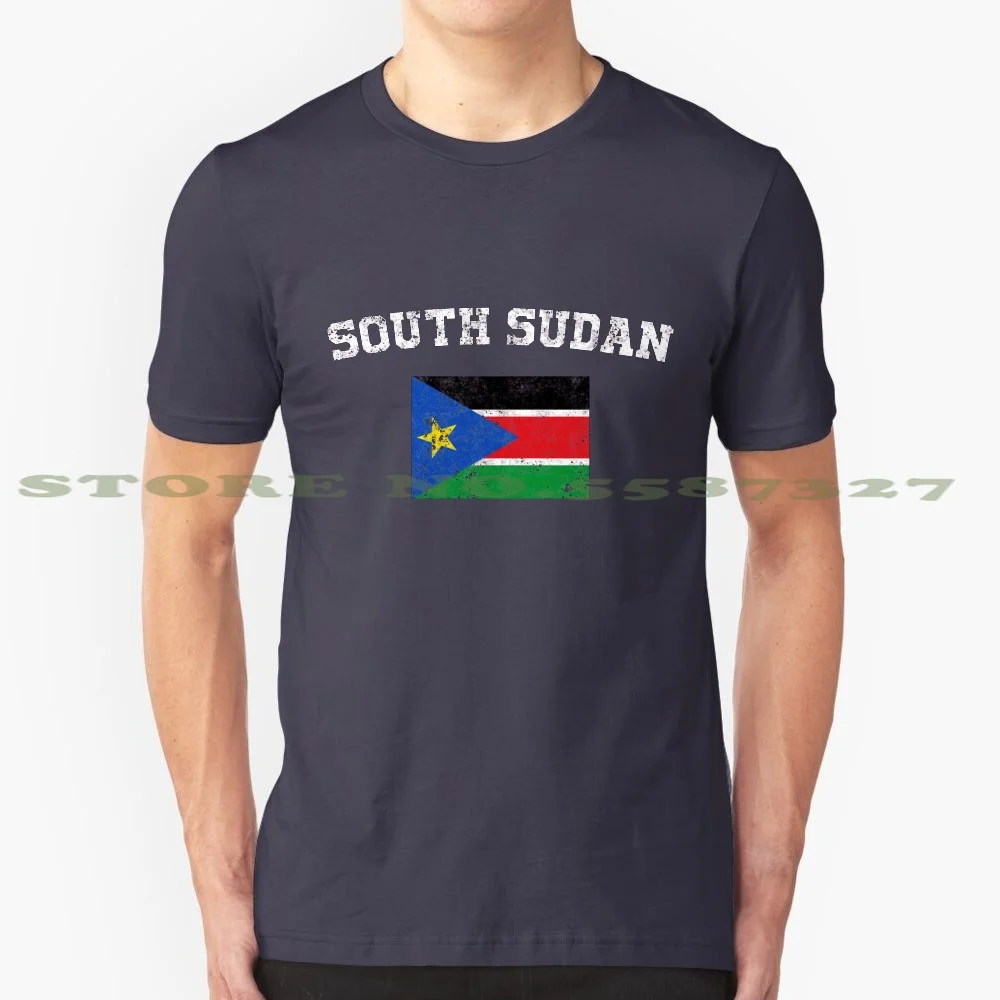 South Sudan Flag Shirt - Vintage South Sudan T - Shirt 100% Cotton T-Shirt South Sudan Flag South Sudan Pride South Sudan Roots