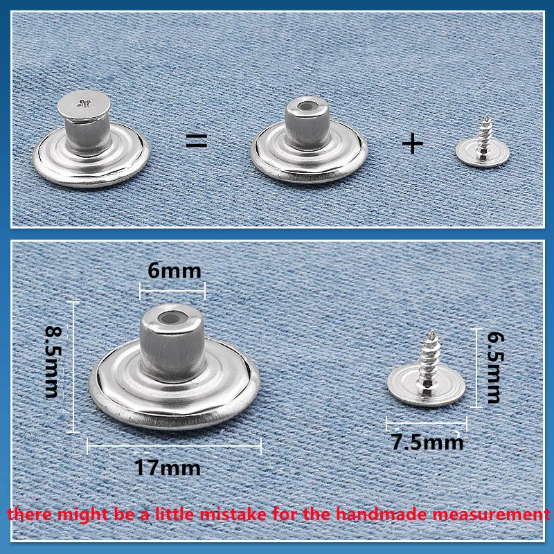 Botones de Metal desmontables para Vaqueros, 2 piezas, Retro, cierre a presión, ajuste perfecto, ajuste de cintura, sin costuras