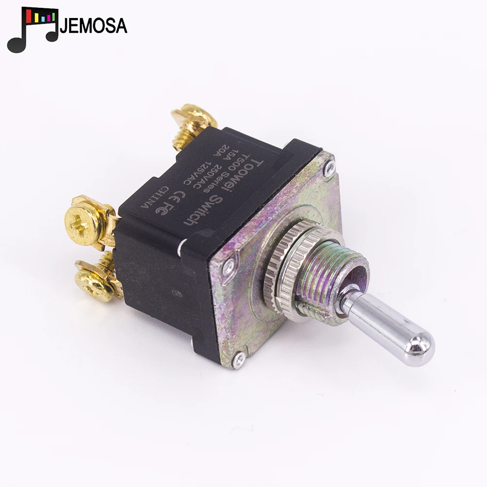Toowei-interruptor de encendido y apagado a prueba de agua, 4 pines, 15A, 250V/ 20A, 125V SPST, agujero de montaje, tornillo de contacto de 12mm, 1 ud.