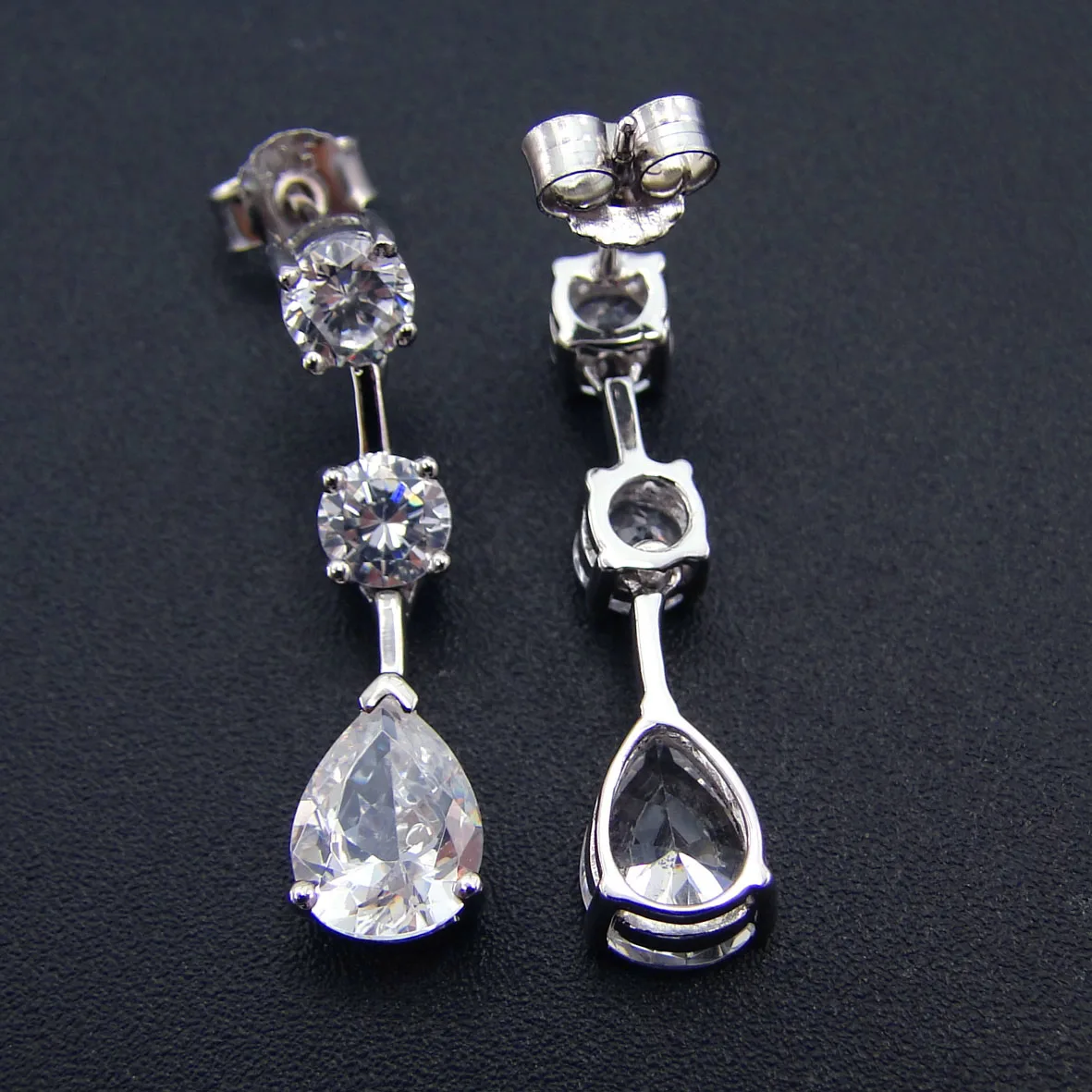 Brass Cubic Zirconia Stud Earrings Gift Giving