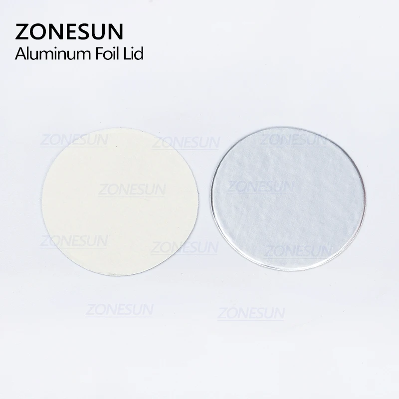 ZONESUN Induction Sealing Customized Size Plastic Laminated Aluminum Foil Lid Liners 500pcs for PP PET PVC PS ABS Glass Bottles