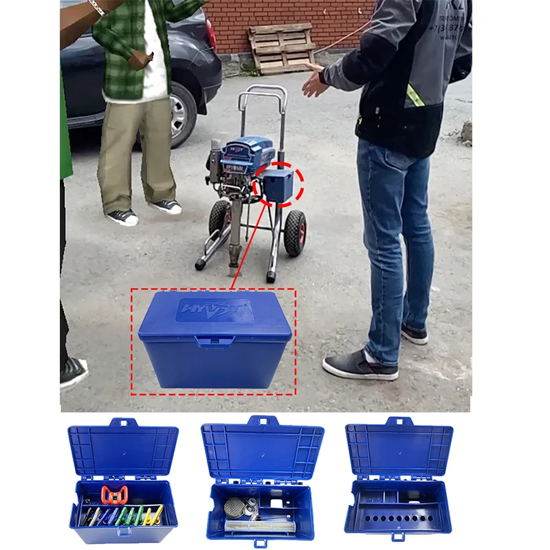 HYVST Tool Box for Airless Paint Sprayer Painting Machine Blue Black Color Multifunctional Storage Box