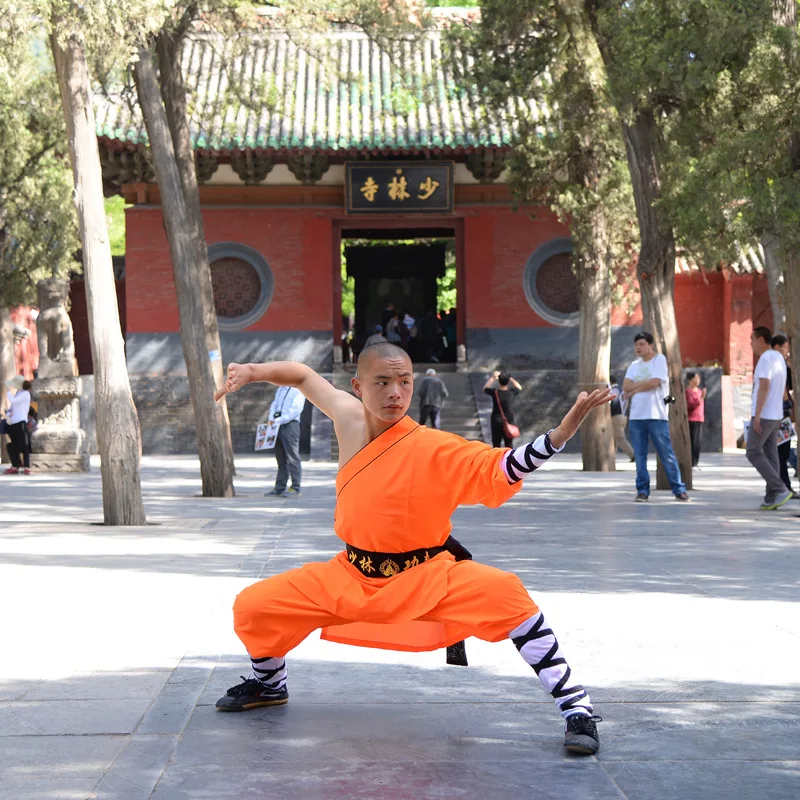 Martial Arts Tai Chi Wing Chun Suit for Kids and Adults Yellow Color One-sleeve Shaolin Monk Suit Kung Fu