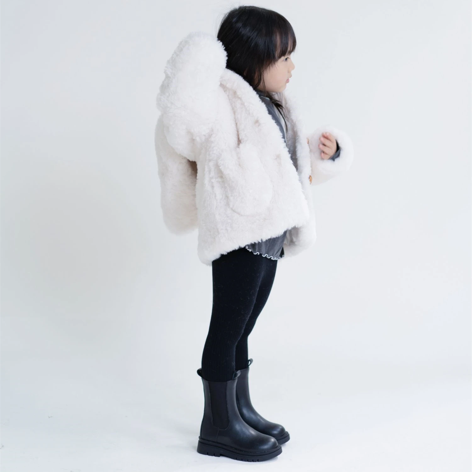 เด็กฤดูหนาวรองเท้าเชลซีของแท้หนัง Precision ขนแกะ Cowhide Girls รองเท้าแฟชั่นกลางความยาว Boys Snow Boots 7T