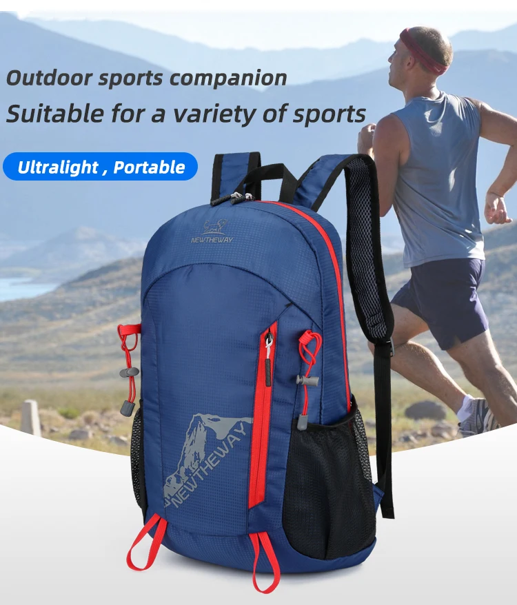22L tragbarer faltbarer Rucksack, zusammenklappbare Bergsteigertasche, ultraleicht, Outdoor, Klettern, Radfahren, Reisen, Rucksack, Wandern, Tagesrucksack – Detail 2
