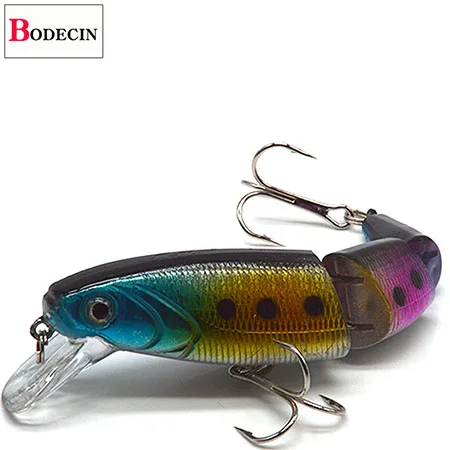 Multi Abschnitt Meer Bass Harte Angelköder 3D Augen 1PCS Wobbler Minnow Swimbait Gefälschte Harte Köder Künstliche Wobbler Karpfen Tackle