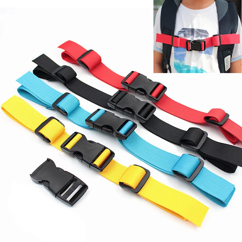 Camping Backpack Chest Harness Strap Adjustable Dual Release Buckle Bag Parts Accessories Nylon Students School Bag Part