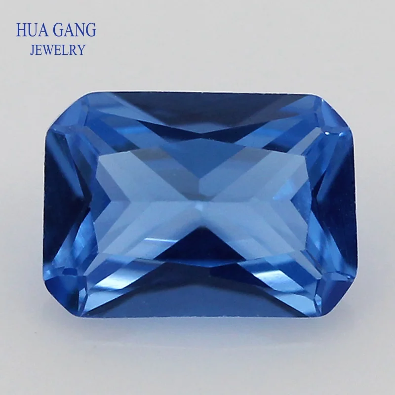 119# Blue Octangle Shape Princess Cut Synthetic Spinel Stone For Jewelry Size 3x5mm~10x12mm