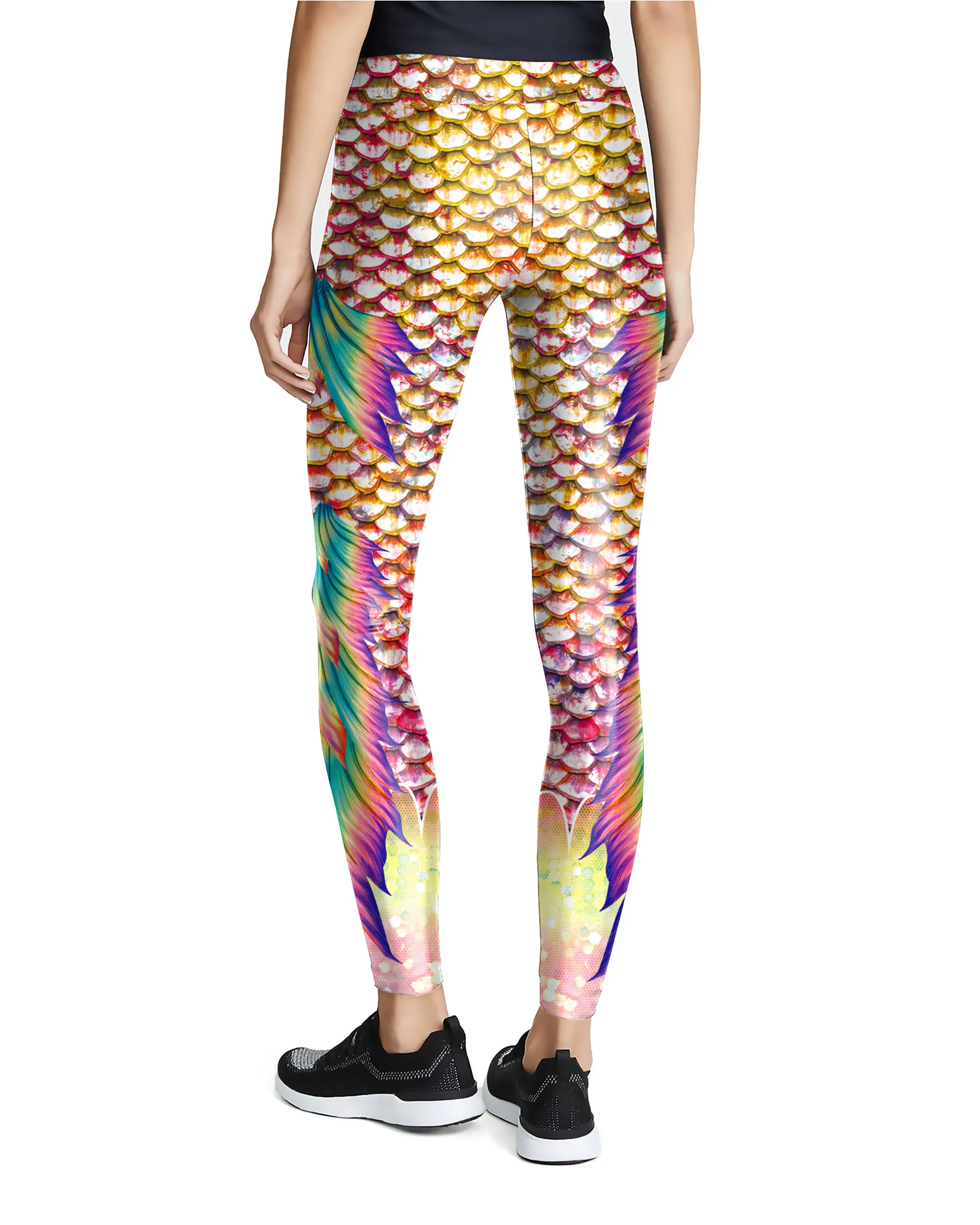 Leggings con estampado 3D de sirena para mujer, pantalones ajustados de calle, mallas deportivas informales a la moda, 2021